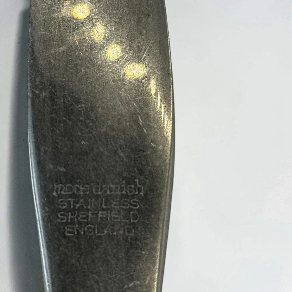VTG Rodgers Sheffield England Stainless Steak Knife Faux Wood Handle 10.5